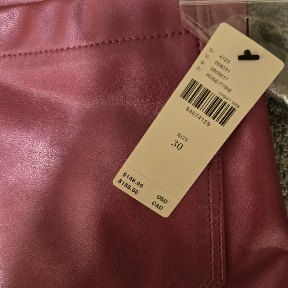 Maeve By Anthropologie Colette High Rise Cropped Wide-leg Faux Leather Pants. - Picture 9 of 10